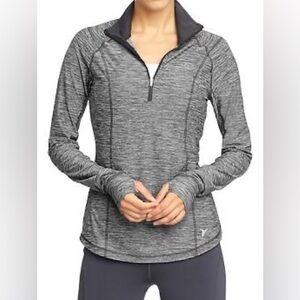 Old Navy Heather Gray Women's Quarter-Zip Top